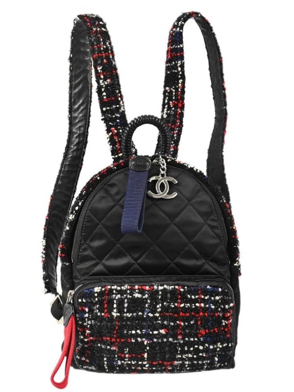 Chanel Black Tweed Nylon Backpack 197572